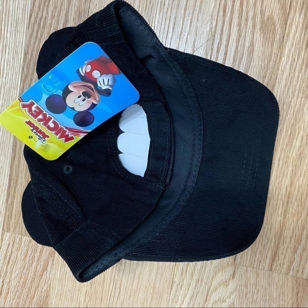 Mickey Mouse Corduroy Ear Hat NWT Disney Black Kids Toddler World Land Park